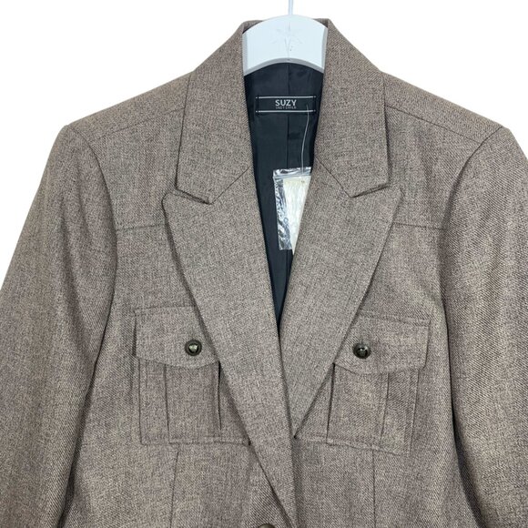 4 pocket brown blazer jacket size 11 SUZY SHIER - Picture 10 of 16